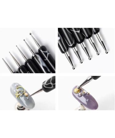 Tools - Nail Dotting Drawing Tool Double Ended Nail Dotting Drawing Tool Multifunctional Nail Brushes Nail Liner Brush Dotting Pen Black - Buy Online on GoSupps.com