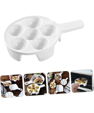 Mikinona 1pc Baked Snails Escargot Dish for Kitchen Server Dish Tableware Plate Escargot Cooking Mushroom Snail Dish Snail Bakeware Escargot Baking Ceramics Food Server Disk White 17X2.9CM White - Buy Online on GoSupps.com