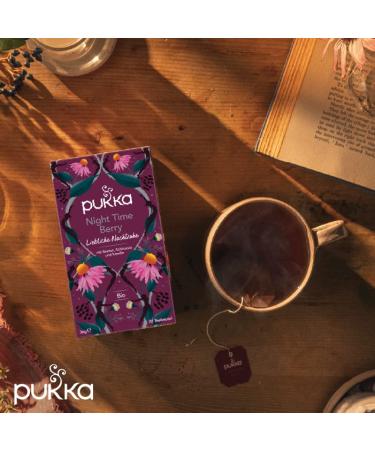Pukka Night Time Berry Bio-Fruit Tea | Natural Sleep Tea with Chamomile & Lavender | 4 Pack of 80 Tea Bags for Restful Sleep - Buy Online on GoSupps.com