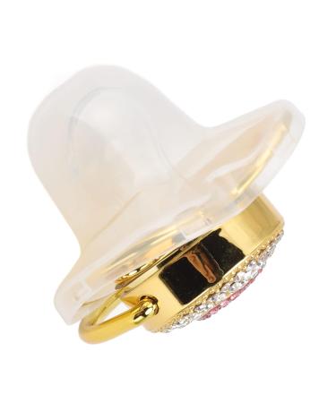 Heart Shape Baby Pacifier with Shiny Rhinestones | Soft & Light for Newborn Girls (Gold) - International Shipping Available - Buy Online on GoSupps.com
