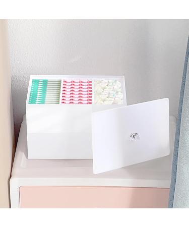 Delipply Tampon Box for Bathrooms - Stylish Storage Containers for Tampons & Pads - Women's Period Organizer (White/Opulent Garden 7.87x5.0x5.12 inches) - Buy Online on GoSupps.com