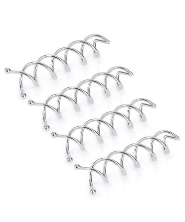 Lurrose 20pcs Spiral Hair Screws Clamps | Stylish Hair Clips for Women & Girls | Hair Styling Accessories - Silver - Buy Online on GoSupps.com