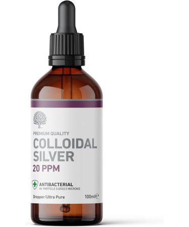 Premium Quality 20ppm Colloidal Silver Dropper Bottle 100ml - Natural Antibacterial Solution - Buy Online on GoSupps.com
