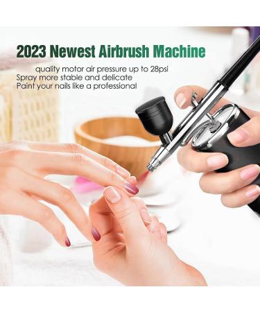 FURREN Portable Rechargeable Wireless Airbrush with Compressor Fit for Face Beauty Nail Art Black - Buy Online on GoSupps.com