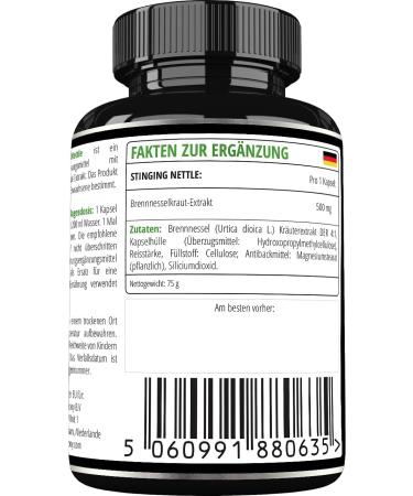 Nettle 500g - High Strength 4:1 Extract 90 Vegan Capsules for Cardiovascular Health - Apollos Hegemony - Buy Online on GoSupps.com