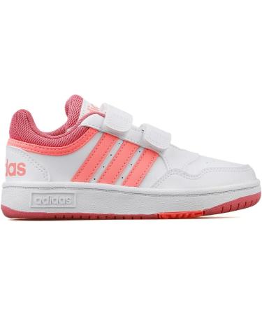 Buy adidas Unisex Kids Hoops 3.0 Cf C Sneakers - 33 EU Ftwr White/Acid Red/Rose Tone | International Shipping Available - Buy Online on GoSupps.com