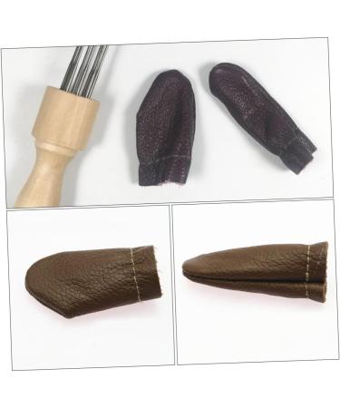 Operitacx 10 Pairs Leather Finger Cots - Non-Stick Thimble Protectors for Crochet & DIY | Safe Finger Gloves Accessories - Buy Online on GoSupps.com