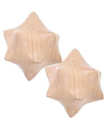 Lurrose residential culture glasses wiper handmade ball made of wood 1 pair of baoding balls for the palm-like spiky massage balls for decompression of older people