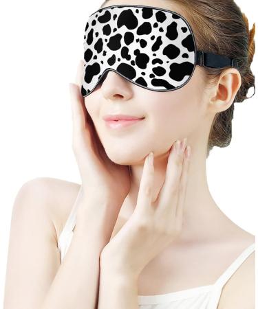 Black and White Cows Sleep Mask for Women | Adjustable Eye Shades with Elastic Strap - Perfect for Comfortable Sleep - Buy Online on GoSupps.com