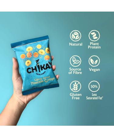 CHIKA'S - Hand Cooked Lightly Salted Plantain Crisps - Healthy & Nutritious Vegan Snack - 12 x 35g - Buy Online on GoSupps.com