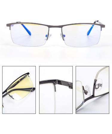 Lanlang Blue Light Filter Glasses for Men & Women - Anti-Eyestrain Metal Round Frame - 0 Diopters LL-011-C1 - Buy Online on GoSupps.com