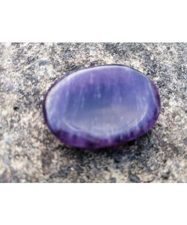 Amethyst Crystal Worry Stone for Relaxation and Stress Relief - Reiki-Charged Pocket Stone for Anxiety, Meditation, Chakra Healing - Buy Online on GoSupps.com
