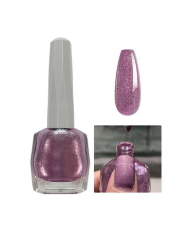 Purple Glitter Nail Polish Champagne Silvery Holographic Quick Dry Nail Varnish Shimmering Shining Long Lasting No Need Cure Sparkly Large Volume 12ML Nail Polish DIY Nail Art Gift for Women