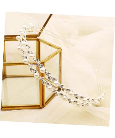 HONMEET Bride Wedding Headband Bridal Hair Accessories Headbands with Pearls Pearl Headbands for Women Silver Headband Bride Headband Headpiece for Bride Hair Ribbons Miss Abs Double Layer - Buy Online on GoSupps.com