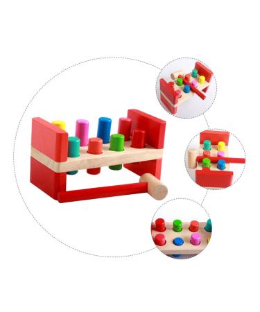 Ibasenice Colored Knock Stand Desktop Toy Set - Wooden Hammer Cutting Puzzle & Striking Toys for Kids - Buy Online on GoSupps.com
