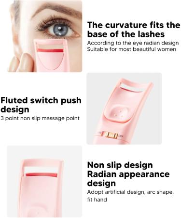 Heated Eyelash Curlers Electric Eyelash Curler Rechargeable Eyelash Curler Heating Silicone Pad Lash Curling Tool Long Lasting Perfect Eyelashes for Fast Eyelash Curling (2) - Buy Online on GoSupps.com