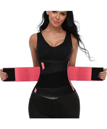 Back Brace Support Belt Lumbar Support Women Men Waist Trainer Lumbar Spine Decompression Lumbar Recovery Belt for Sciatica Herniated Disc Pain Relief(Medium) Pink Medium Pink