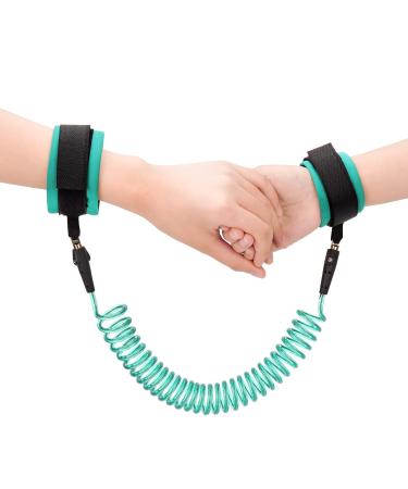 2.5M Anti Lost Wrist Link Belt 360 Rotate Security Elastic Wire Rope for Baby and Toddler Reins Safety Leash Wristband/Hand Harness for Walking and Travel Outside (Green)