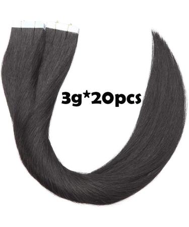 16" Tape in Hair Extensions Human Hair Thick #1B Natural Black (60g) - Buy Online on GoSupps.com