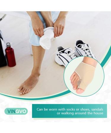 VINGVO Gel Bunion Corrector Toe Straightener - 1 Pair Set for Hallux Valgus Pain Relief - Silicone Separators & Pad - Fleshcolor - Buy Online on GoSupps.com