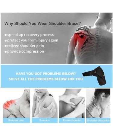 Acouto Black Shoulder Brace with Pressure Pad Breathable Shoulder Support for Rotator Cuff - Buy Online on GoSupps.com