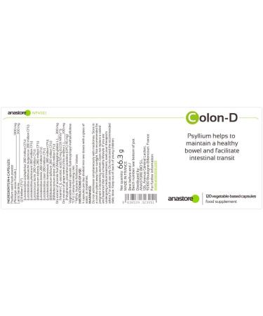 Colon-D 450 mg / 120 Capsules - Lactic Bacteria Psyllium Grape and Acerola - Digestion - Buy Online on GoSupps.com