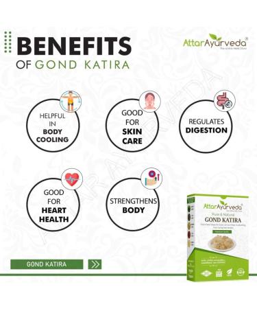 Attar Ayurveda Gond Katira Pure (Edible Gum) Tragacanth Gum High Cooling Properties Herbal Food Super Food 100% Natural No Preservative 200gm - Buy Online on GoSupps.com