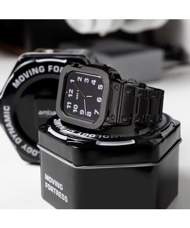 amBand Stainless Steel Apple Watch Case and Band 45mm - Rugged Luxury Metal Cover for Men - Buy Online on GoSupps.com