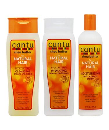 Cantu Shea Butter Shampoo + Hydrating Conditioner + Curl Activator CreamSET for Natural Hair - Buy Online on GoSupps.com