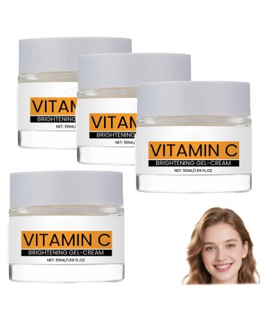 YUNFAX Vitamin C Brightening Gel Cream Facial Moisturizer for Women AntiAging Skincare To Smooth Fine Lines & Wrinkles Deep Hydrating Radiance Lotion for All Skin Types Vitamin C Brightening 4 Pieces