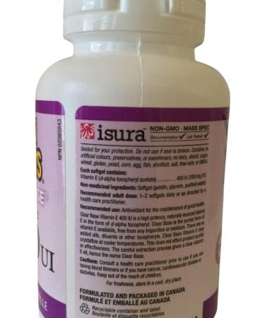 Natural Factors Vitamin E 400 IU Clear Base - 90 softgels - Buy Online on GoSupps.com