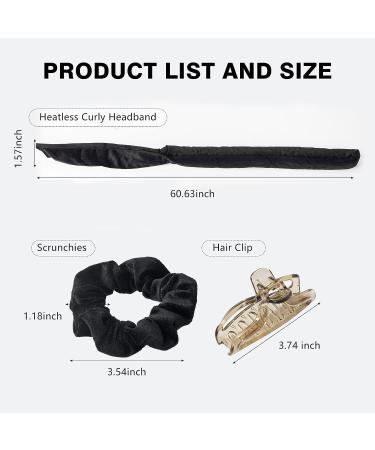 Velour Heatless Hair Curler Headband Set for Long Hair - No Heat Overnight Curlers with Clips for Women and Girls - Buy Online on GoSupps.com