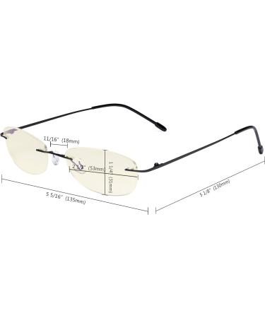 CessBlu Ladies Blue Light Blocking Glasses - Rimless Silver Eyeglasses with Yellow Filter for Anti Glare & UV Protection - Perfect for Reading & Screen Use - Buy Online on GoSupps.com