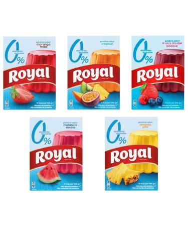 Royal Mix - G latine en poudre avec un m lange de saveurs | Fraise | Tropical | Fruits des bois | Past que | Ananas - 0% sucres ajout s | 5 sachets de 31g.