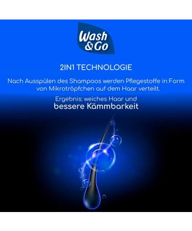 Wash & Go Shampooing et apr s-shampoing 2 en 1 pour le sport 1 x 400 ml soin quotidien des cheveux et du cuir chevelu rafra chit les cheveux et le cuir chevelu (Lot de 3) vert 400 ml (Lot de 3) - Buy Online on GoSupps.com