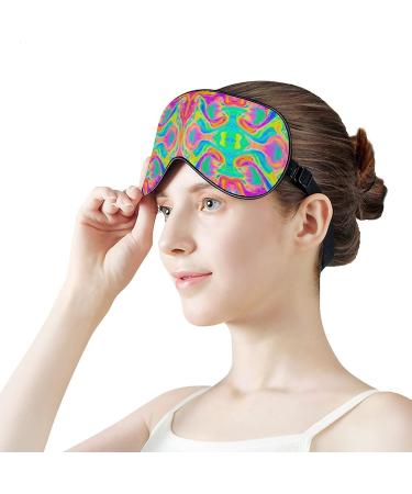 Vintage Hand Drawn Rainbow Tie Dye Sleep Mask | Adjustable Eye Shades for Women | Comfortable Elastic Strap - Buy Online on GoSupps.com