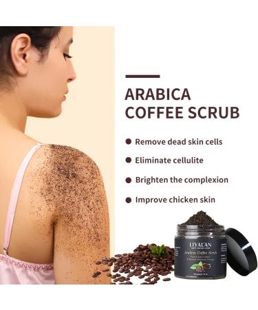 Liyalan Arabica Coffee Body Scrub Cream - Exfoliating, Moisturizing & Anti-Cellulite Treatment - 7 oz - Buy Online on GoSupps.com