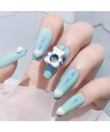 SANWOOD Nail Gems - 50 Pieces 3D Love Heart Ceramic Nail Art Decor | DIY Manicure Sequins for Women - Buy Online on GoSupps.com