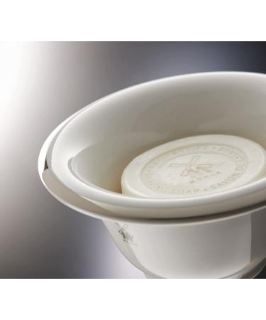 MHLE White Porcelain Platinum Rim Shaving Dish - Elegant and Durable - Buy Online on GoSupps.com