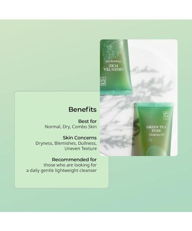 YADAH Green Tea Pure Cleansing Gel - pH Balanced Vegan Foaming Cleanser Natural Ingredients for Gentle & Smooth Face Wash 3.4 Fl Oz - Buy Online on GoSupps.com