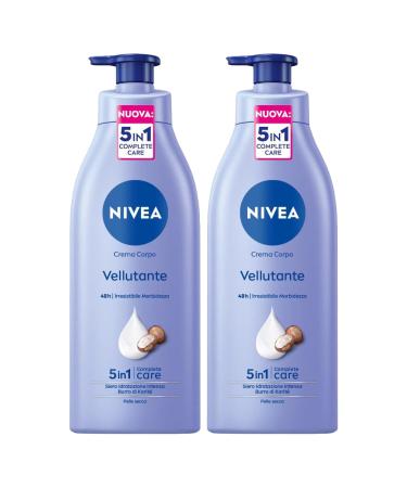 NIVEA NIVEA 48-hour Velveting Body Cream with Intense Hydration Serum and Shea Butter for Soft and Smooth Skin - 2 x 500ml Bottles