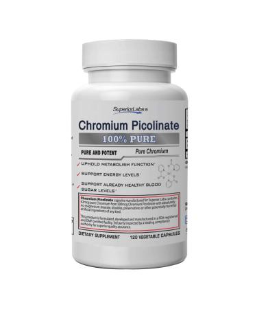 Superior Labs - Best Chromium Picolinate NonGMO - 500 mcg, 120 Vegetable Capsules Supports Healthy Glucose Levels  Reduce Appetite  Promotes Healthy Weight - Buy Online on GoSupps.com
