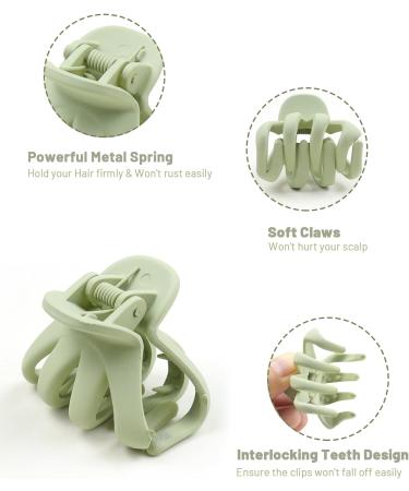 Kavya 12 Pcs Small Octopus Hair Clips for Fine Hair - Non Slip Mini Claw Grip Accessories in Green - Buy Online on GoSupps.com