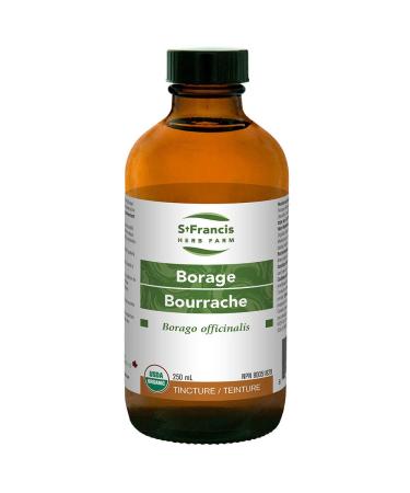 St Francis Herb Farm - Borage (Borago officinalis flowering tops) Certified Organic Herbal Tincture Extract Acts as an adrenal tonic for nervous exhaustion and fatigue stimulate milk secretion effective in treating exhaustion in menopausal women and after