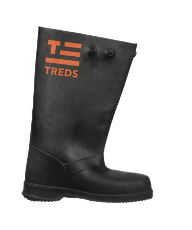 Treds Super Tough 17" Pull-On Stretch Rubber Overboots for Rain, Slush, Snow and Construction, Size Large, Black Large 1.0