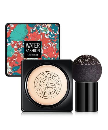 Mushroom Head Air Cushion CC Cream BB Creme Waterproof Concealer Foundation Cover Liquid Primeration Make Up Concealer for Face and Neck Primer Durable and Perfect Covering Ivory White