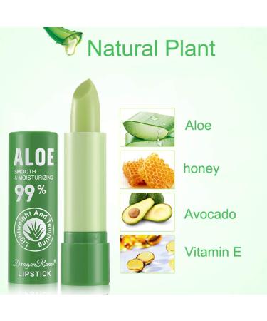 4 Pcs Aloe Vera Color Changing Lipstick - Long-Lasting Moisturizing Lip Balm for Women | Nutritious Temperature-Responsive Magic Lip Stick - Buy Online on GoSupps.com