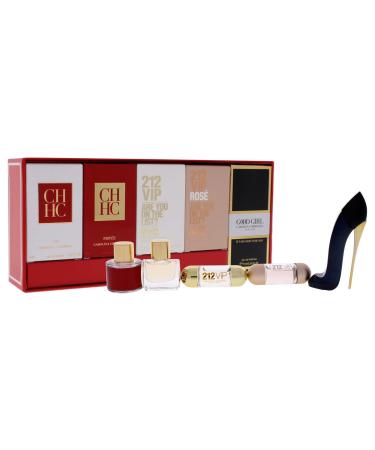 Carolina Herrera Carolina Herrera Fragrances Women 8ml CH EDT Splash, 5ml Prive EDP Splash, 5ml 212 VIP EDP Splash, 5ml 212 VIP Rose EDP Splash, 7ml Go 5 Pc Mini Gift Set