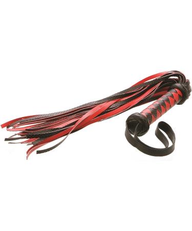 Adam & Eve Scarlet Couture Bondage Diamond Whip | Vegan Leather | 14 Long Strips, Red/Black - Buy Online on GoSupps.com