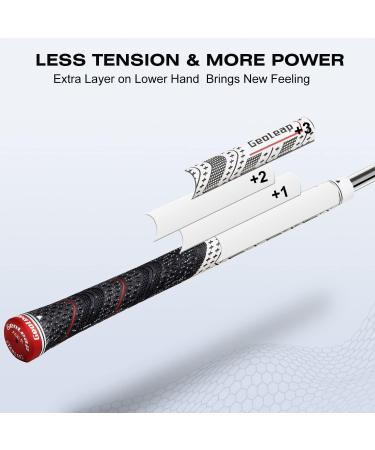 Geoleap ACE-R Golf Grips Set of 13 | Back Rib for Improved Control | Multi Compound Rubber and Cord Hybrid | Standard/Midsize | 7 Color Options | Midsize Gray - Buy Online on GoSupps.com